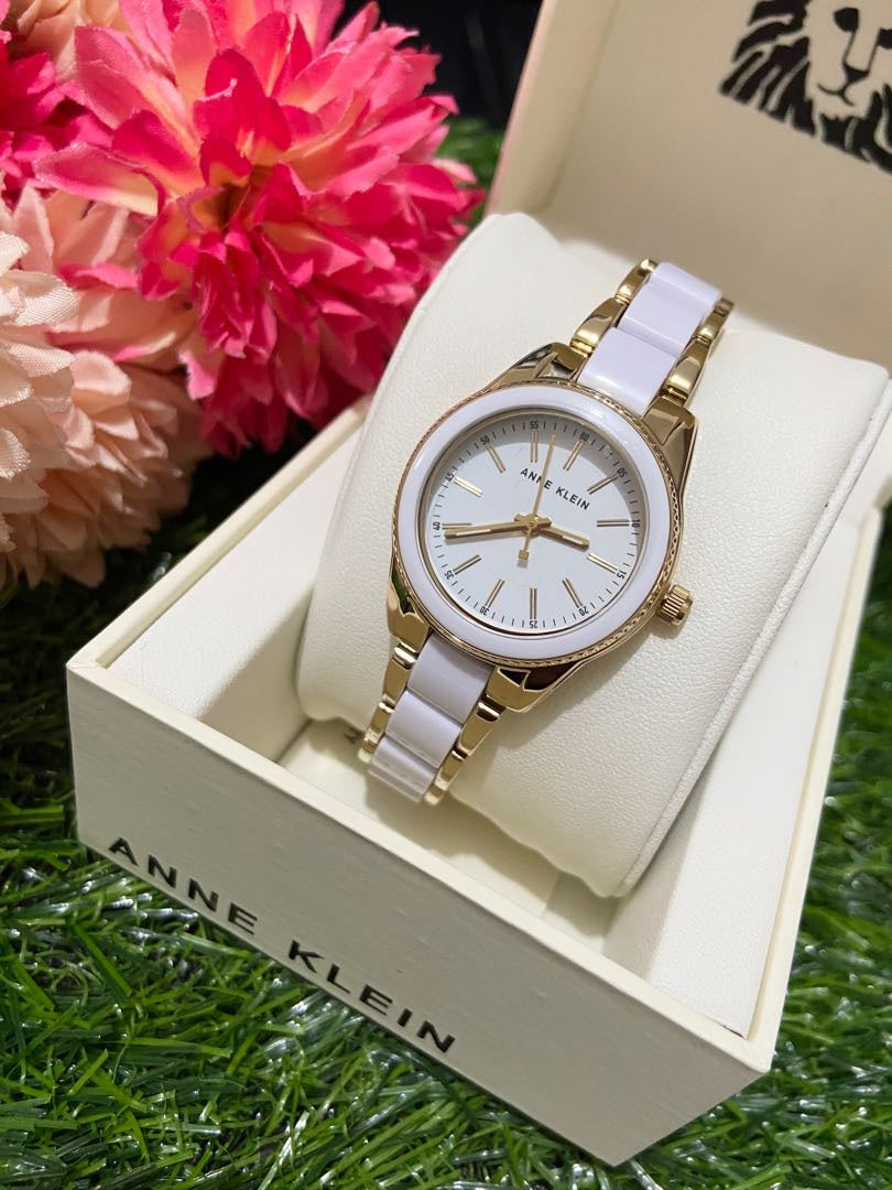 ZEGAREK DAMSKI Anne Klein Gold-Tone AK-3212WTGB + BOX-6