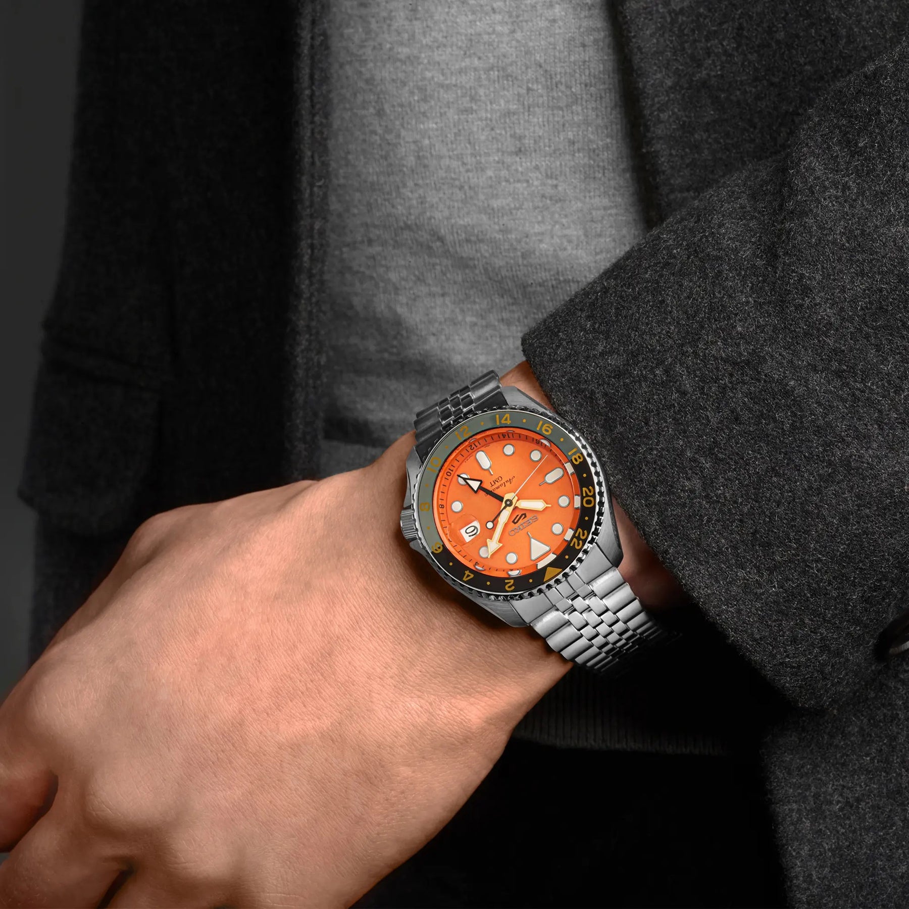 ZEGAREK MĘSKI SEIKO 5 SPORTS SSK005K1 GMT AUTOMAT WR100 + BOX-10