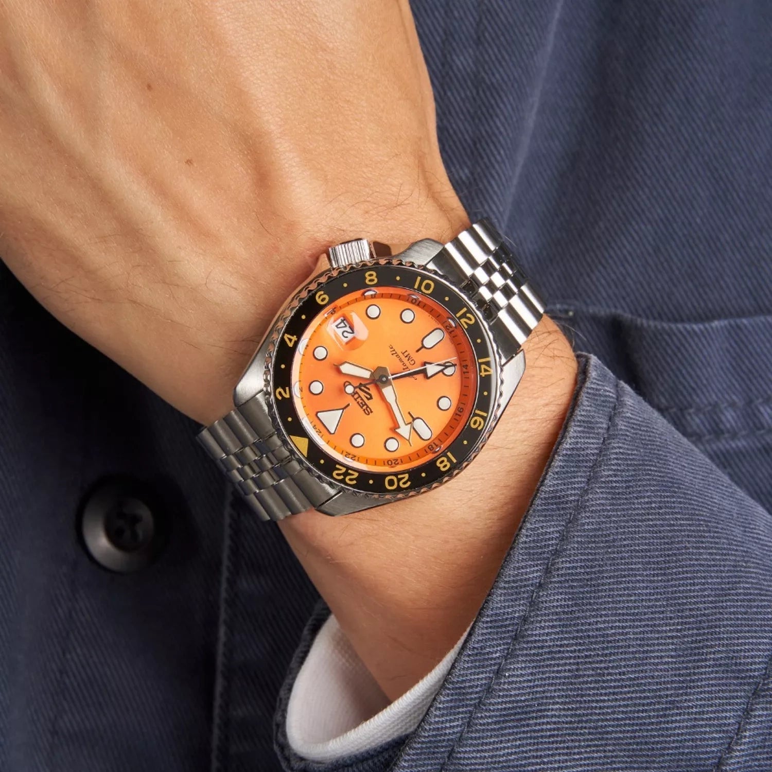 ZEGAREK MĘSKI SEIKO 5 SPORTS SSK005K1 GMT AUTOMAT WR100 + BOX-8
