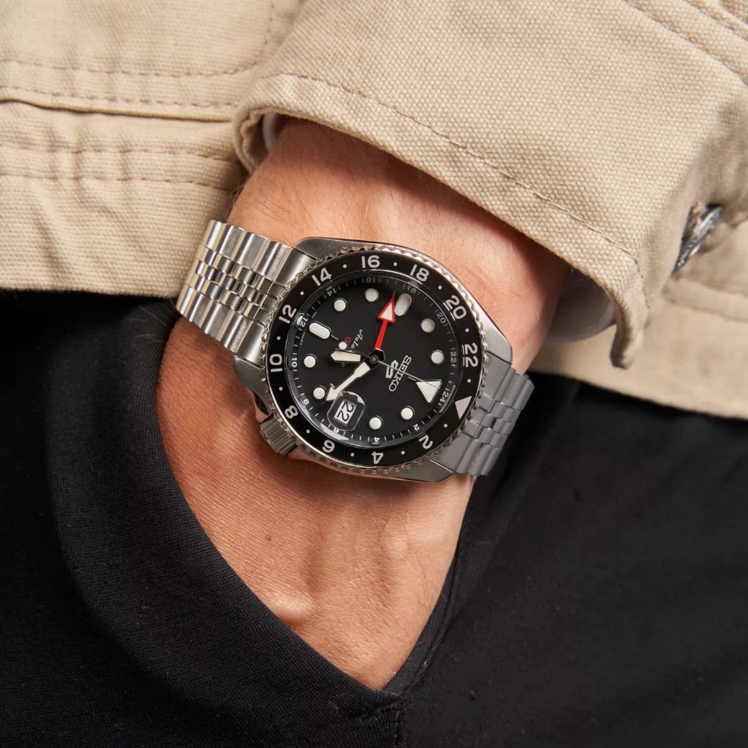 ZEGAREK MĘSKI SEIKO 5 SPORTS SSK001K1 GMT AUTOMAT WR100 + BOX-10