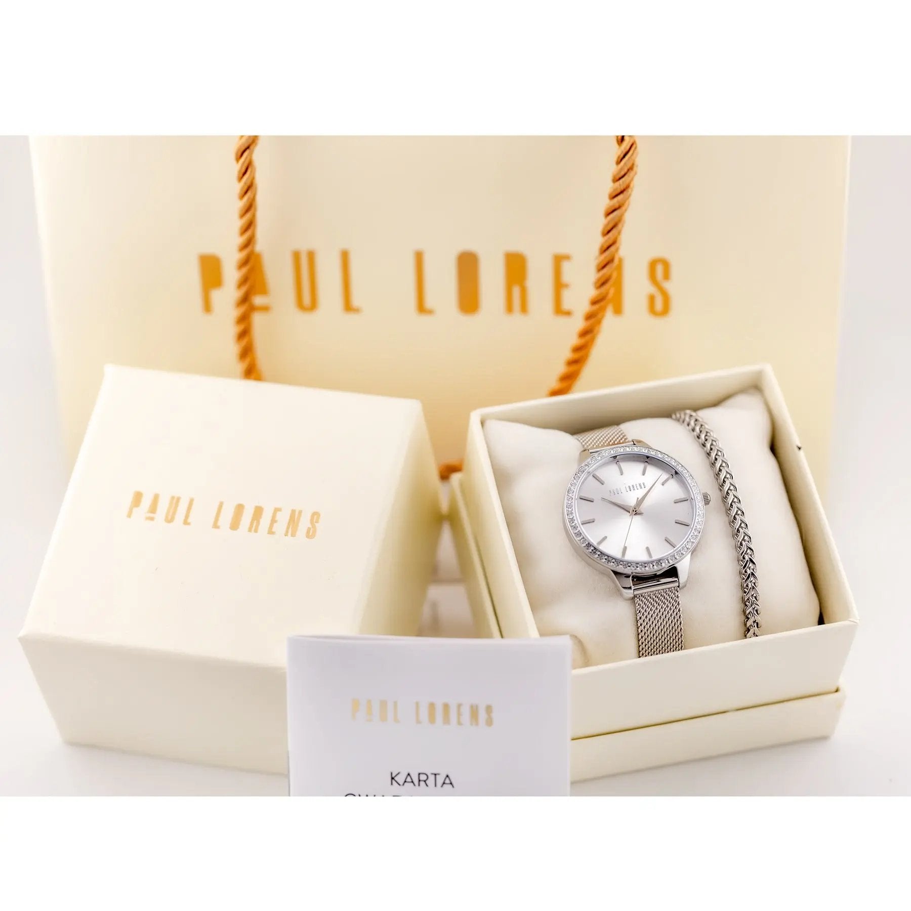 KOMPLET PREZENTOWY DAMSKI PAUL LORENS - Zegarek + bransoletka (zg545f) KOMPLET PREZENTOWY DAMSKI PAUL LORENS  Zegarek + bransoletka (zg545f)  5905937209296
