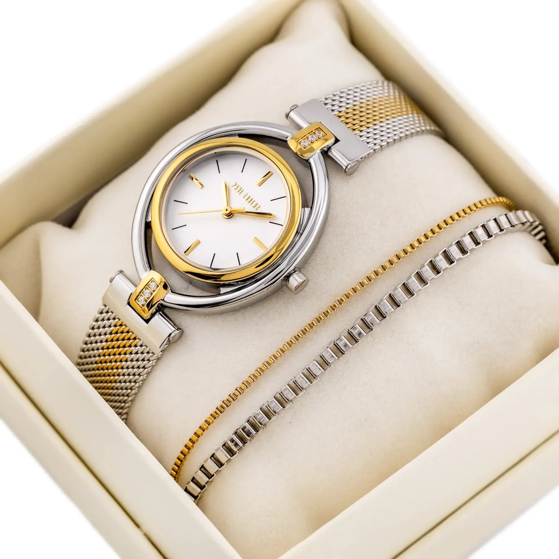 KOMPLET PREZENTOWY DAMSKI PAUL LORENS - Zegarek + bransoletka - (zg555e) KOMPLET PREZENTOWY DAMSKI PAUL LORENS - Zegarek + bransoletka -  5905937209234