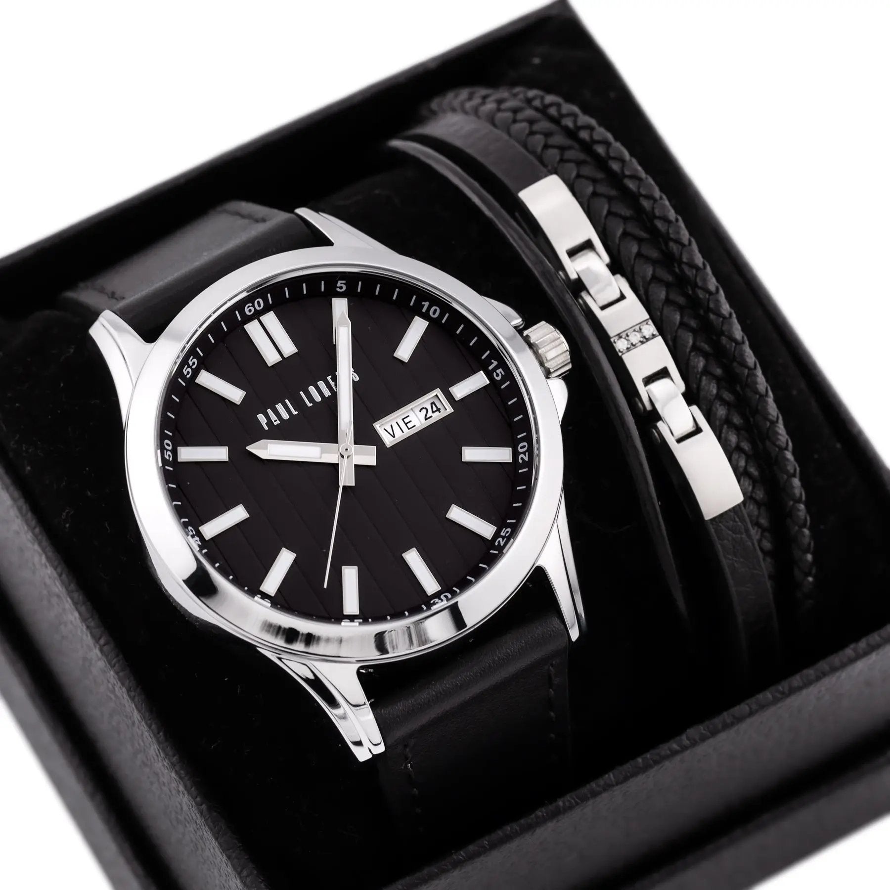 KOMPLET PREZENTOWY MĘSKI PAUL LORENS - Zegarek + Bransoletka (zg374f) KOMPLET PREZENTOWY MĘSKI PAUL LORENS  Zegarek + Bransoletka (zg374f)  5905937209357