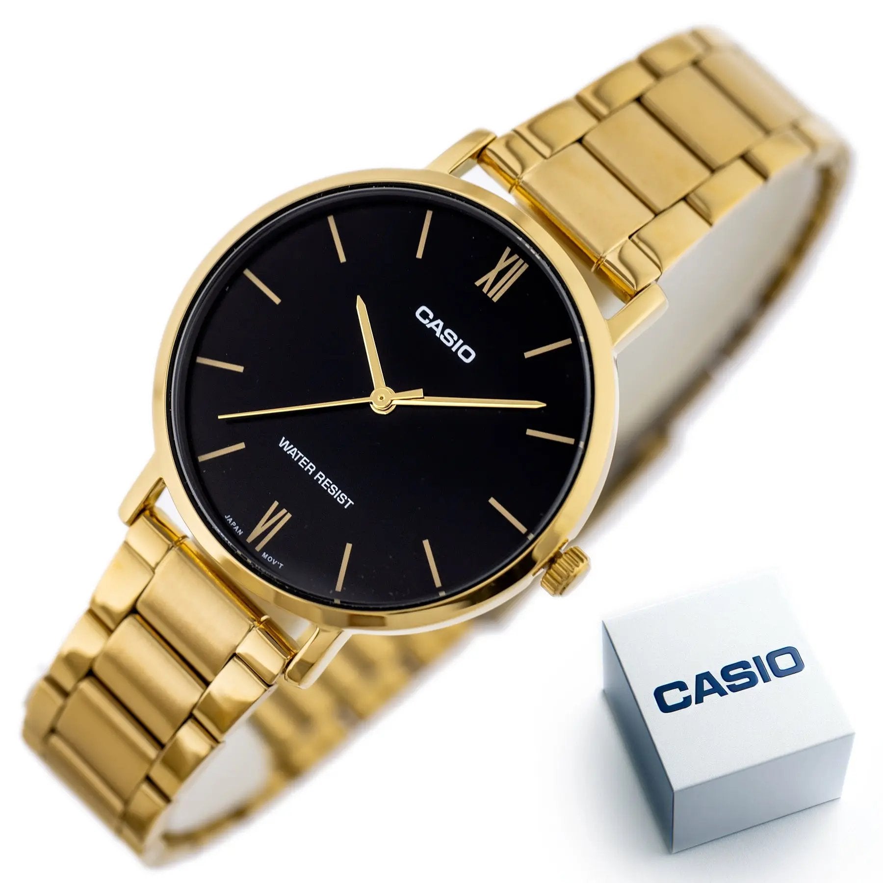 ZEGAREK DAMSKI CASIO LTP-VT01G-1B (zd613d) + BOX ZEGAREK DAMSKI CASIO LTP-VT01G-1B (zd613d) + BOX - Lorence 4549526270772