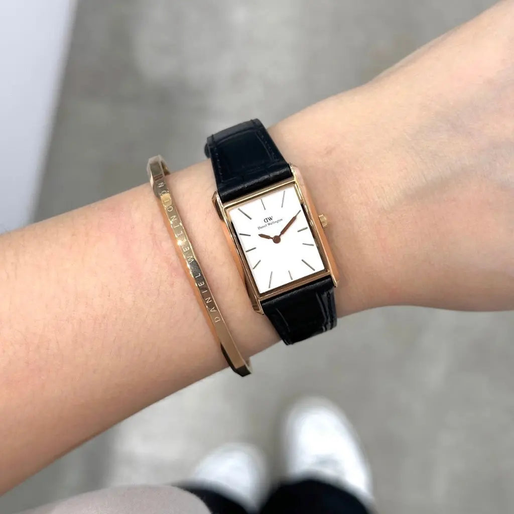 ZEGAREK DAMSKI DANIEL WELLINGTON Bound Black Crocodile Rose Gold 24mm DW00100698 + BOX ZEGAREK DAMSKI DANIEL WELLINGTON Bound Black Crocodile Rose Gold 24mm  7315030055634