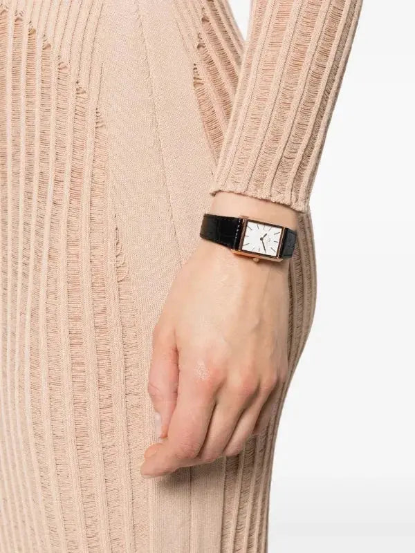 ZEGAREK DAMSKI DANIEL WELLINGTON Bound Black Crocodile Rose Gold 24mm DW00100698 + BOX ZEGAREK DAMSKI DANIEL WELLINGTON Bound Black Crocodile Rose Gold 24mm  7315030055634