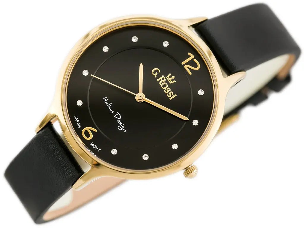 ZEGAREK DAMSKI  G. ROSSI 10411A-1A2 NA PASKU (zg714f) + BOX-2