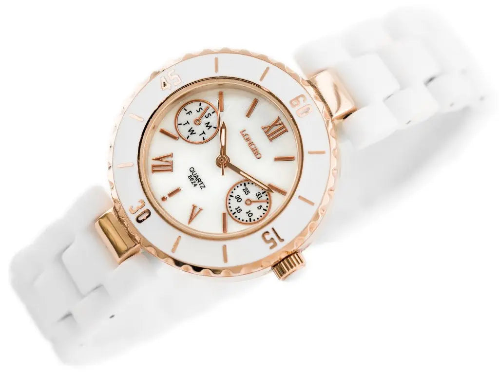 ZEGAREK DAMSKI LONGBO - white/gold (zx610a)-2