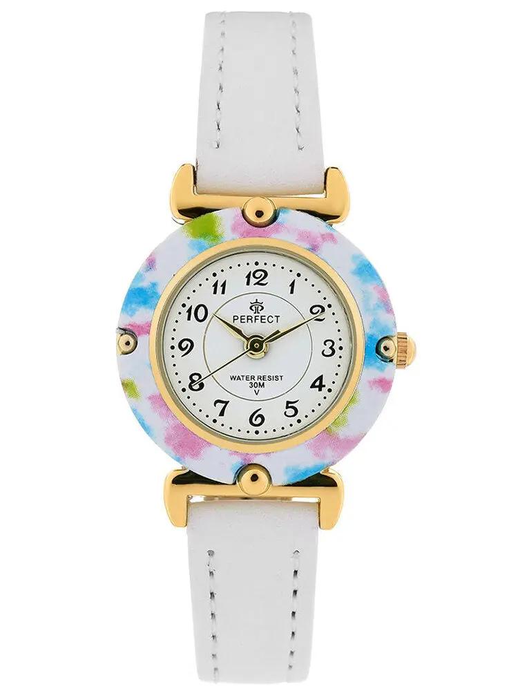 ZEGAREK DZIECIĘCY PERFECT LP152-06 KOMUNIJNY - biały/ kolorowy ring + BOX ZEGAREK DZIECIĘCY PERFECT LP152-06 KOMUNIJNY - biały/ kolorowy ring +  5903981749447