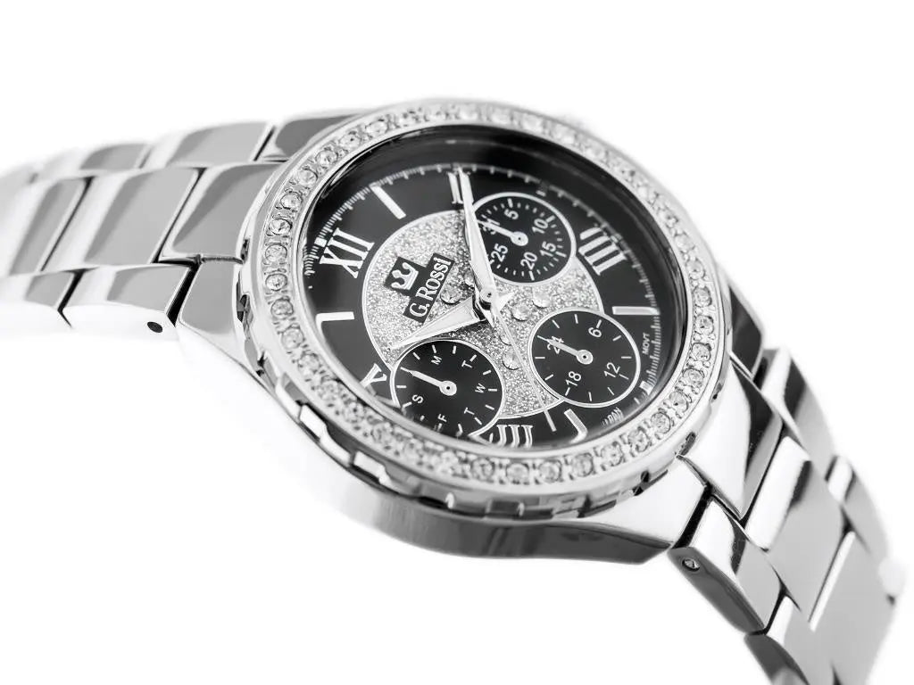 ZEGAREK G. ROSSI - ALORE (zg646d) silver/black + BOX-3