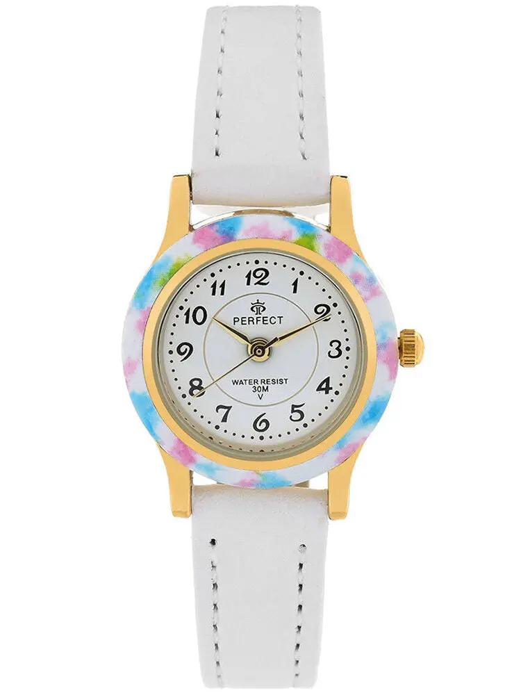 ZEGAREK KOMUNIJNY DZIECIĘCY PERFECT LP195-06 - biały/złoty + BOX ZEGAREK KOMUNIJNY DZIECIĘCY PERFECT LP195-06 - biały/złoty + BOX -  5903981749560