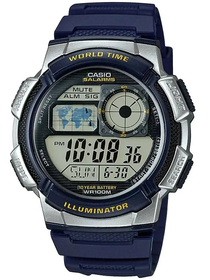 ZEGAREK MĘSKI CASIO AE-1000W 2AV (zd073e) - WORLD TIME + BOX-1