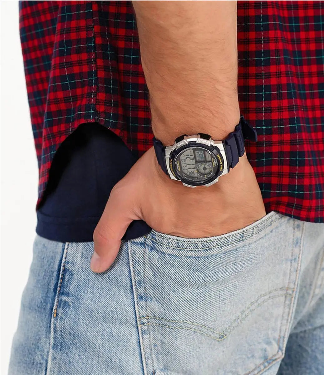 ZEGAREK MĘSKI CASIO AE-1000W 2AV (zd073e) - WORLD TIME + BOX-7