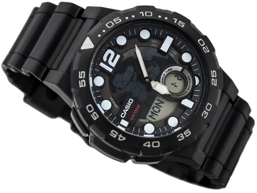 ZEGAREK MĘSKI CASIO AEQ-100W 1AV (zd070a) - WORLD TIME + BOX-2