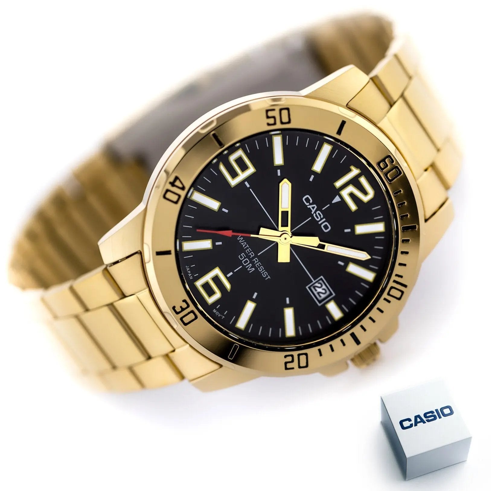 ZEGAREK MĘSKI CASIO MTP-VD01G-1B + BOX ZEGAREK MĘSKI CASIO MTP-VD01G-1B + BOX - Lorence 4549526186684