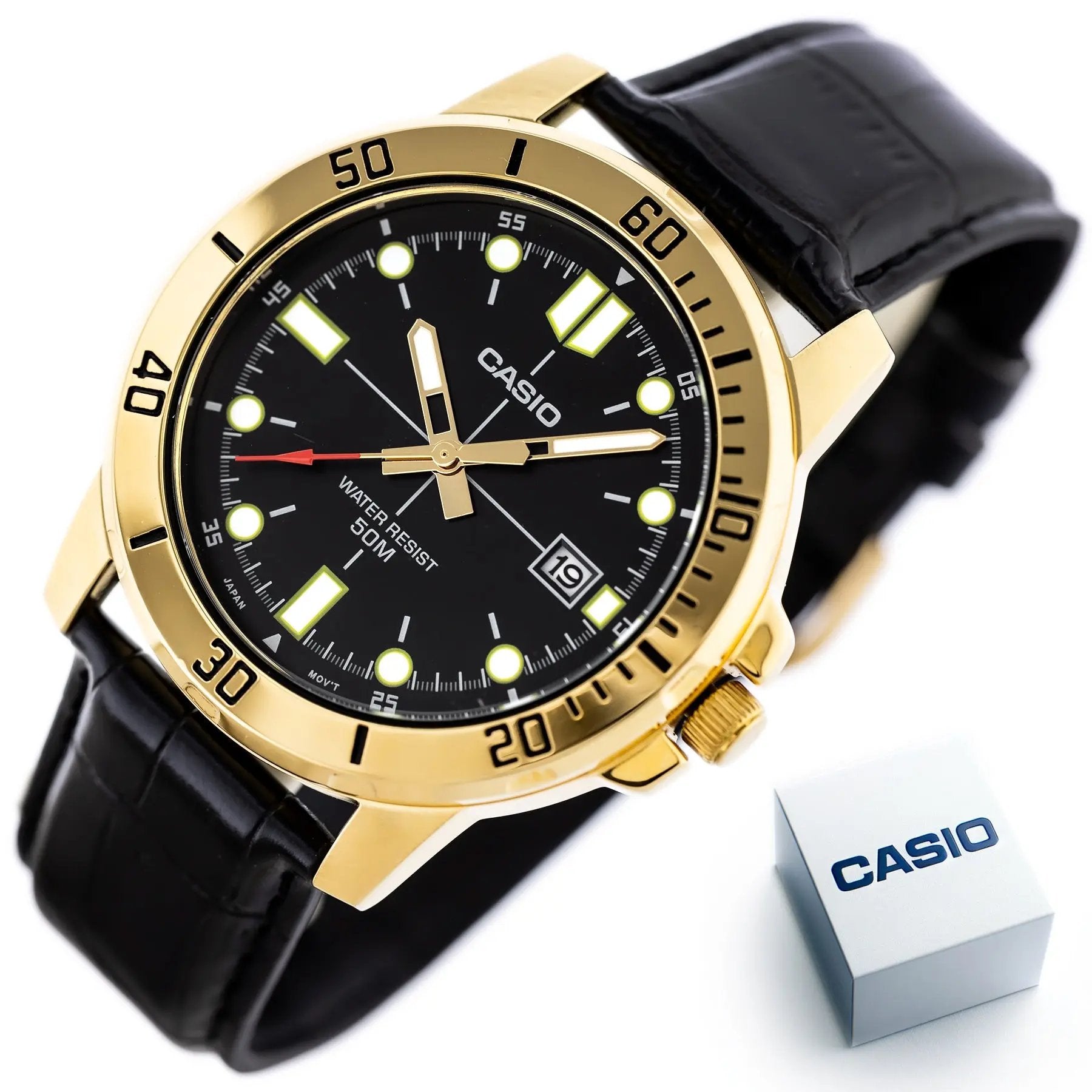 ZEGAREK MĘSKI CASIO MTP-VD01GL-1E + BOX ZEGAREK MĘSKI CASIO MTP-VD01GL-1E + BOX - Lorence 4549526186622
