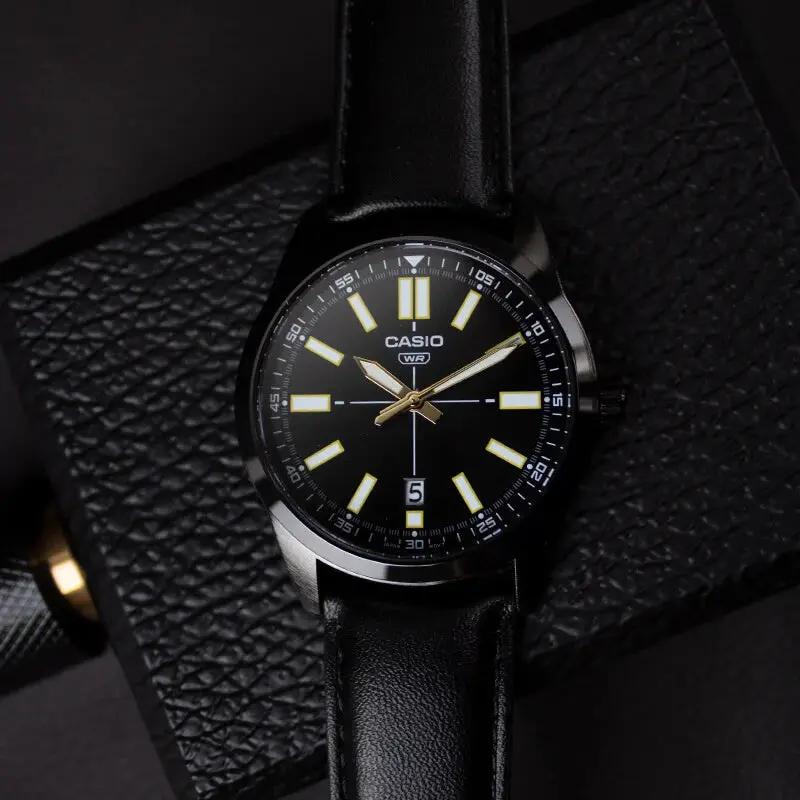 ZEGAREK MĘSKI CASIO MTP-VD02BL-1E  + BOX ZEGAREK MĘSKI CASIO MTP-VD02BL-1E  + BOX - Lorence 4549526313899