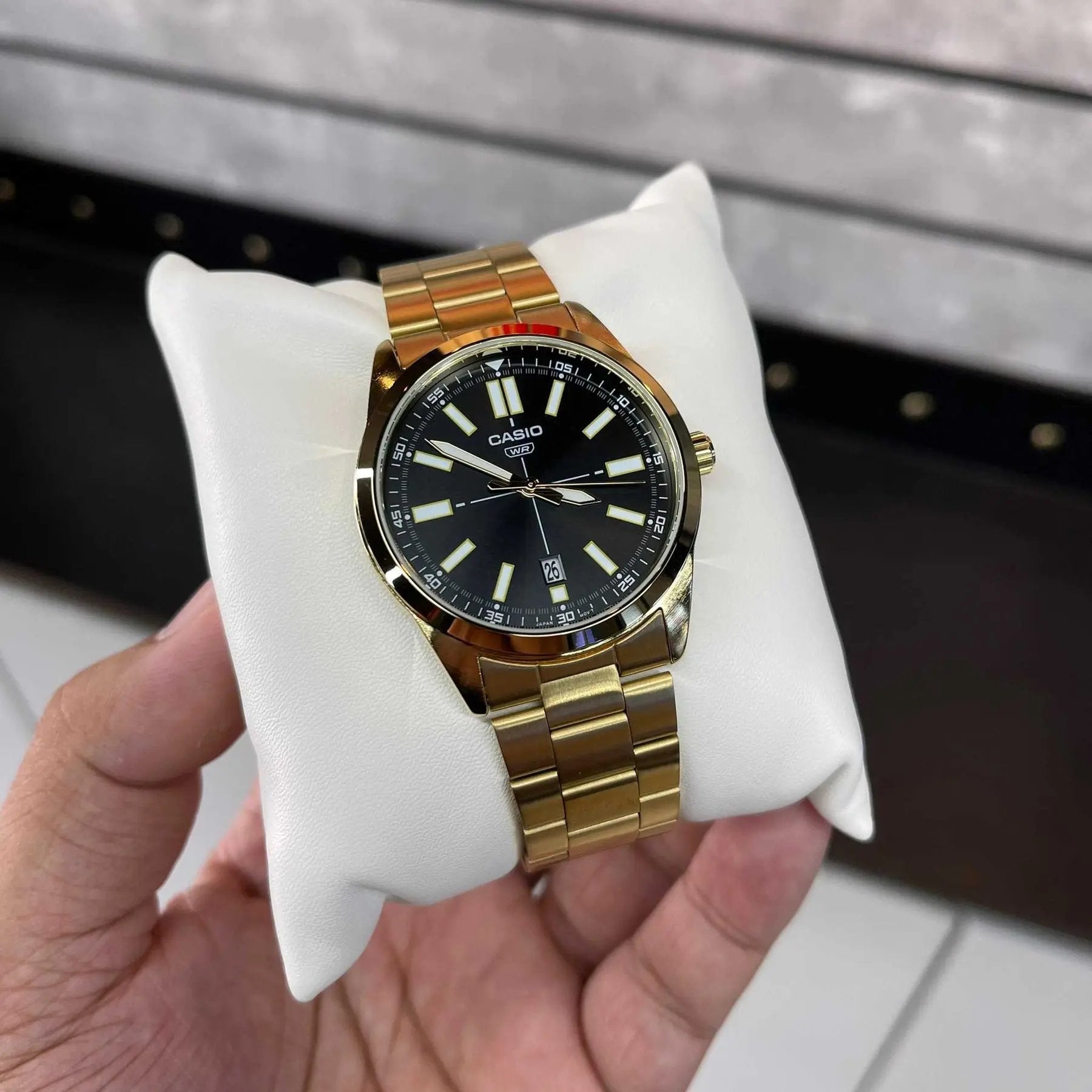 ZEGAREK MĘSKI CASIO MTP-VD02G-1E (zd217c) + BOX ZEGAREK MĘSKI CASIO MTP-VD02G-1E (zd217c) + BOX - Lorence 4549526313851
