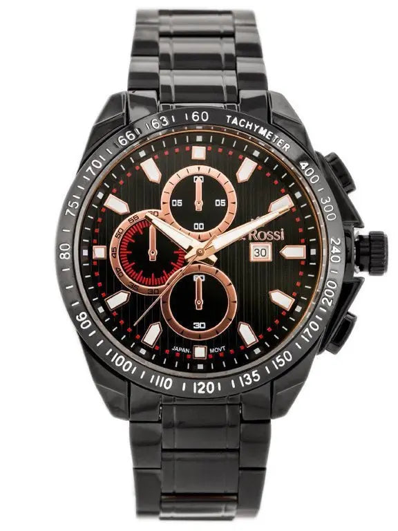 ZEGAREK MĘSKI G. ROSSI - BLUES (zg094g) black/rose + BOX-1