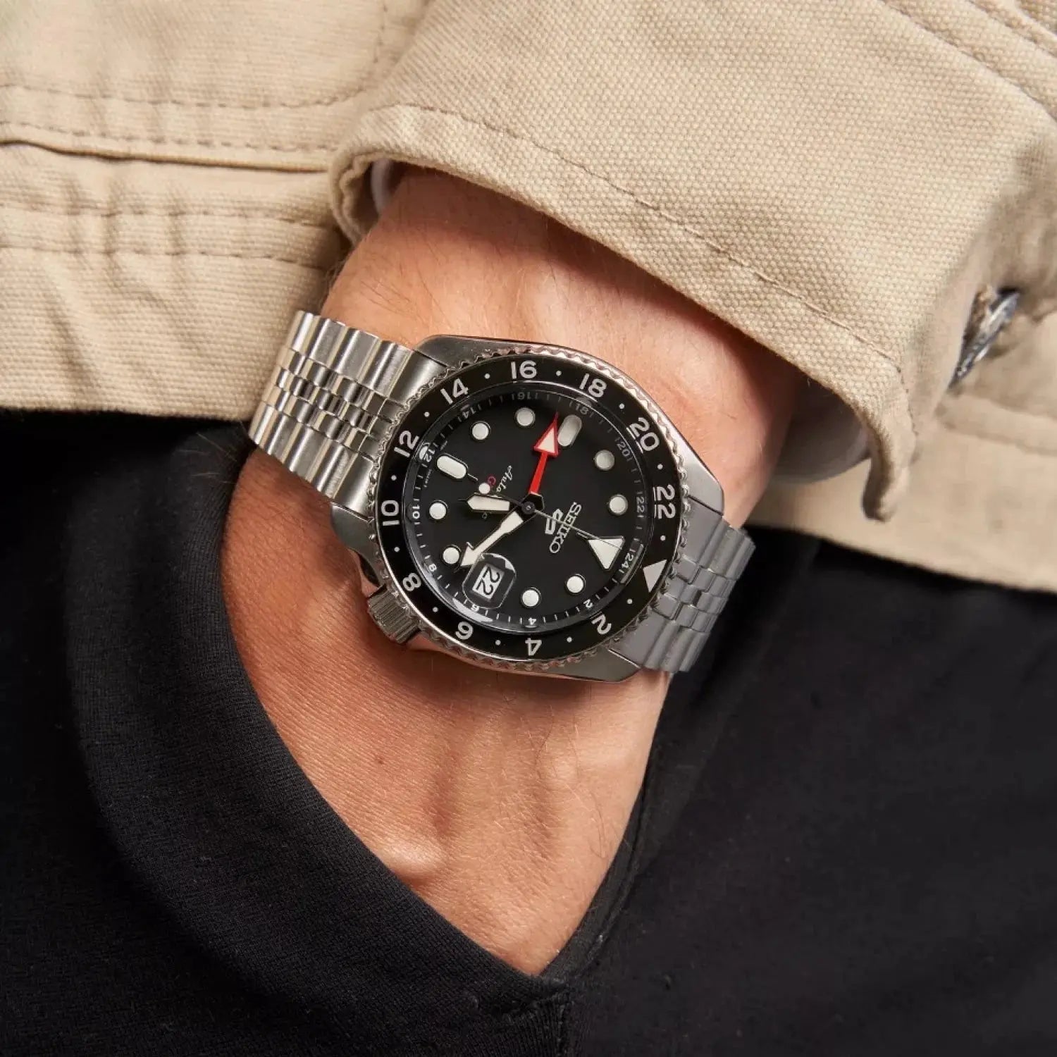 ZEGAREK MĘSKI SEIKO 5 SPORTS SSK001K1 GMT AUTOMAT WR100 + BOX ZEGAREK MĘSKI SEIKO 5 SPORTS SSK001K1 GMT AUTOMAT WR100 + BOX -  4954628247100