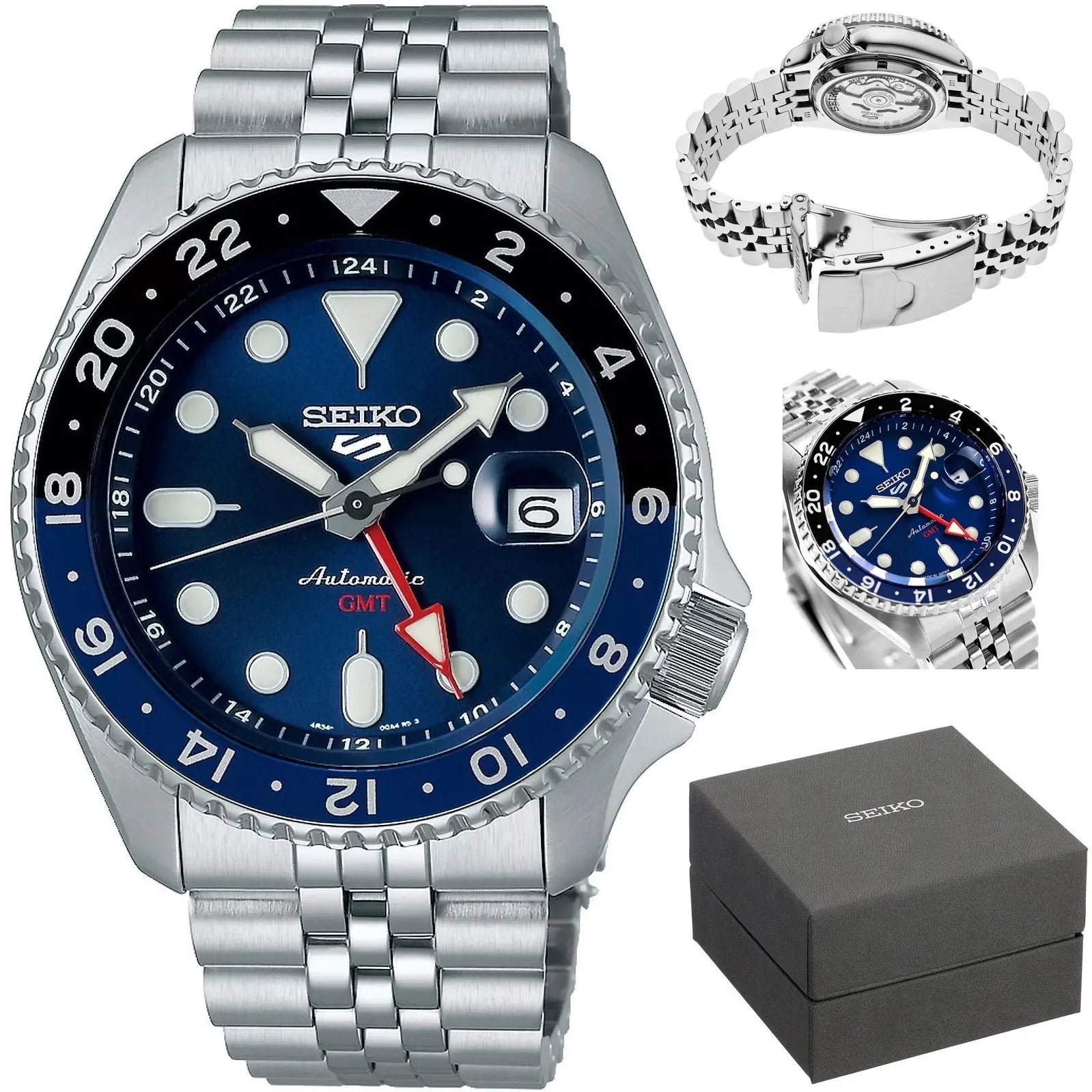 ZEGAREK MĘSKI SEIKO 5 SPORTS SSK003K1 GMT AUTOMAT WR100 + BOX ZEGAREK MĘSKI SEIKO 5 SPORTS SSK003K1 GMT AUTOMAT WR100 + BOX -  4954628247117