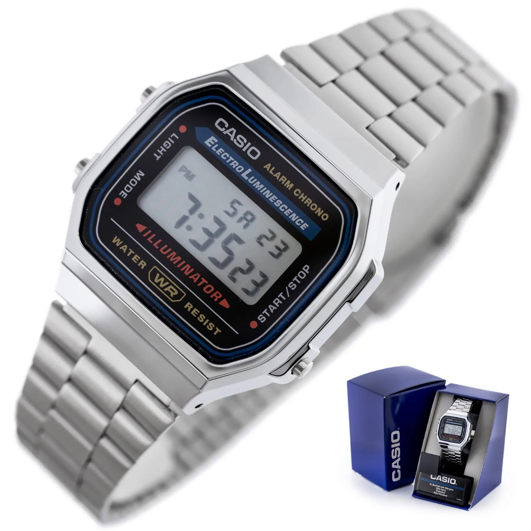 ZEGAREK UNISEX CASIO A168WA-1W - VINTAGE + BOX-11