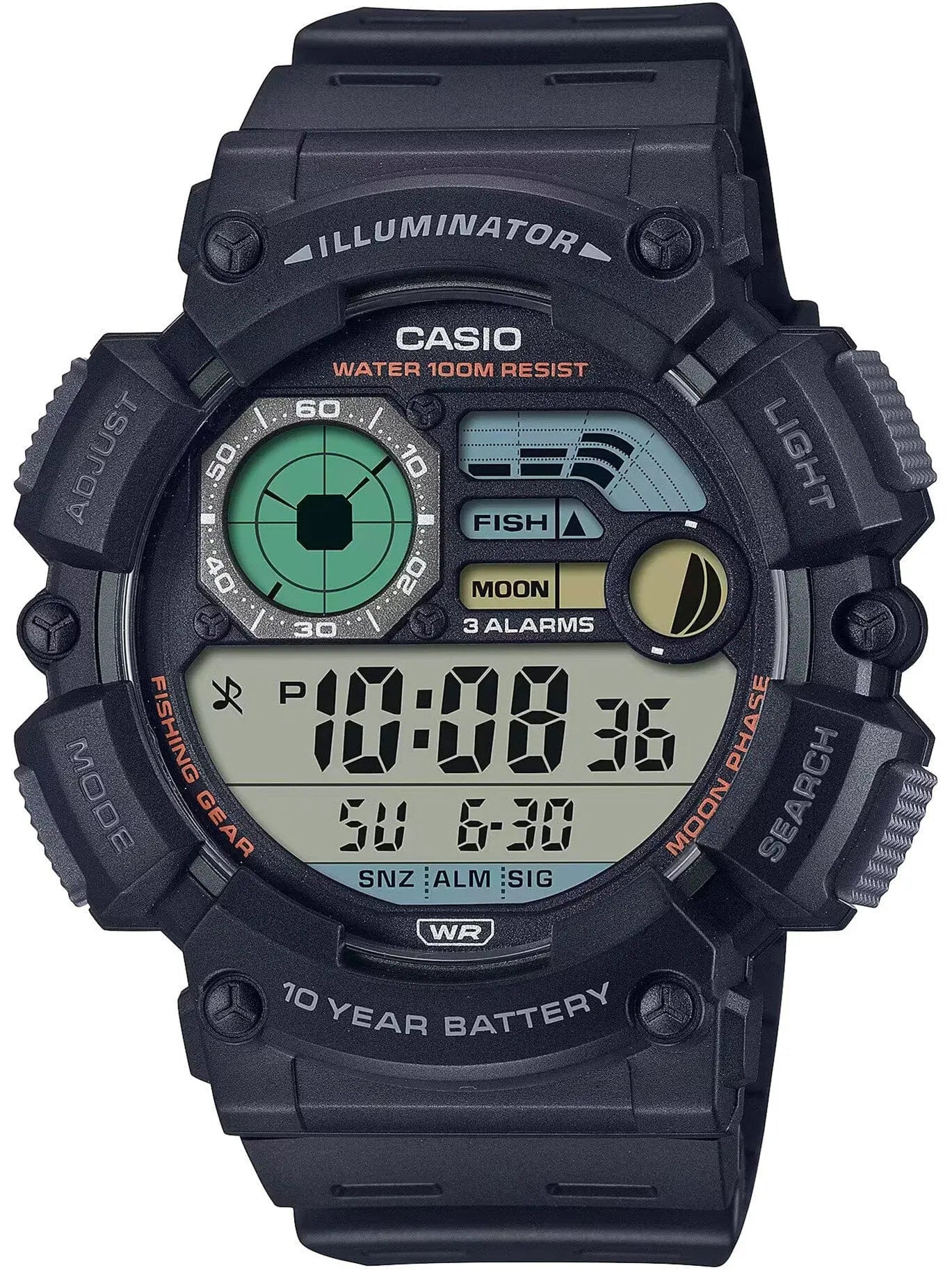 Zegarek Męski Casio Digital Moonphase  WS-1500H-1A Zegarek Męski Casio Digital Moonphase  WS-1500H-1A - Lorence 4549526341946