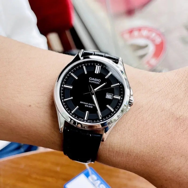 Zegarek Męski Casio MTS-100L-1A+ BOX (zd237a) SZAFIR Zegarek Męski Casio MTS-100L-1A+ BOX (zd237a) SZAFIR - Lorence 4549526259845