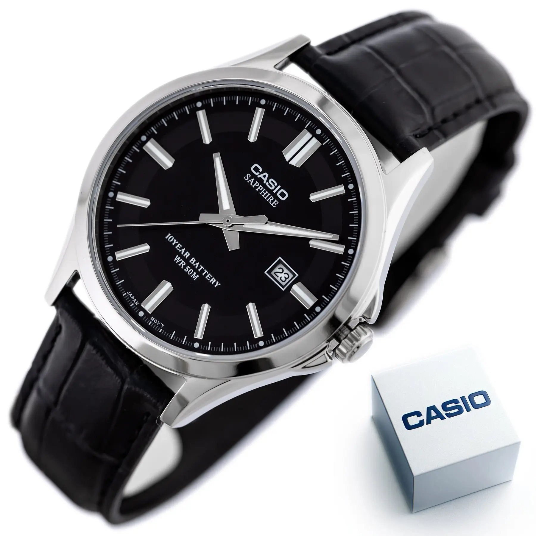 Zegarek Męski Casio MTS-100L-1A+ BOX (zd237a) SZAFIR Zegarek Męski Casio MTS-100L-1A+ BOX (zd237a) SZAFIR - Lorence 4549526259845