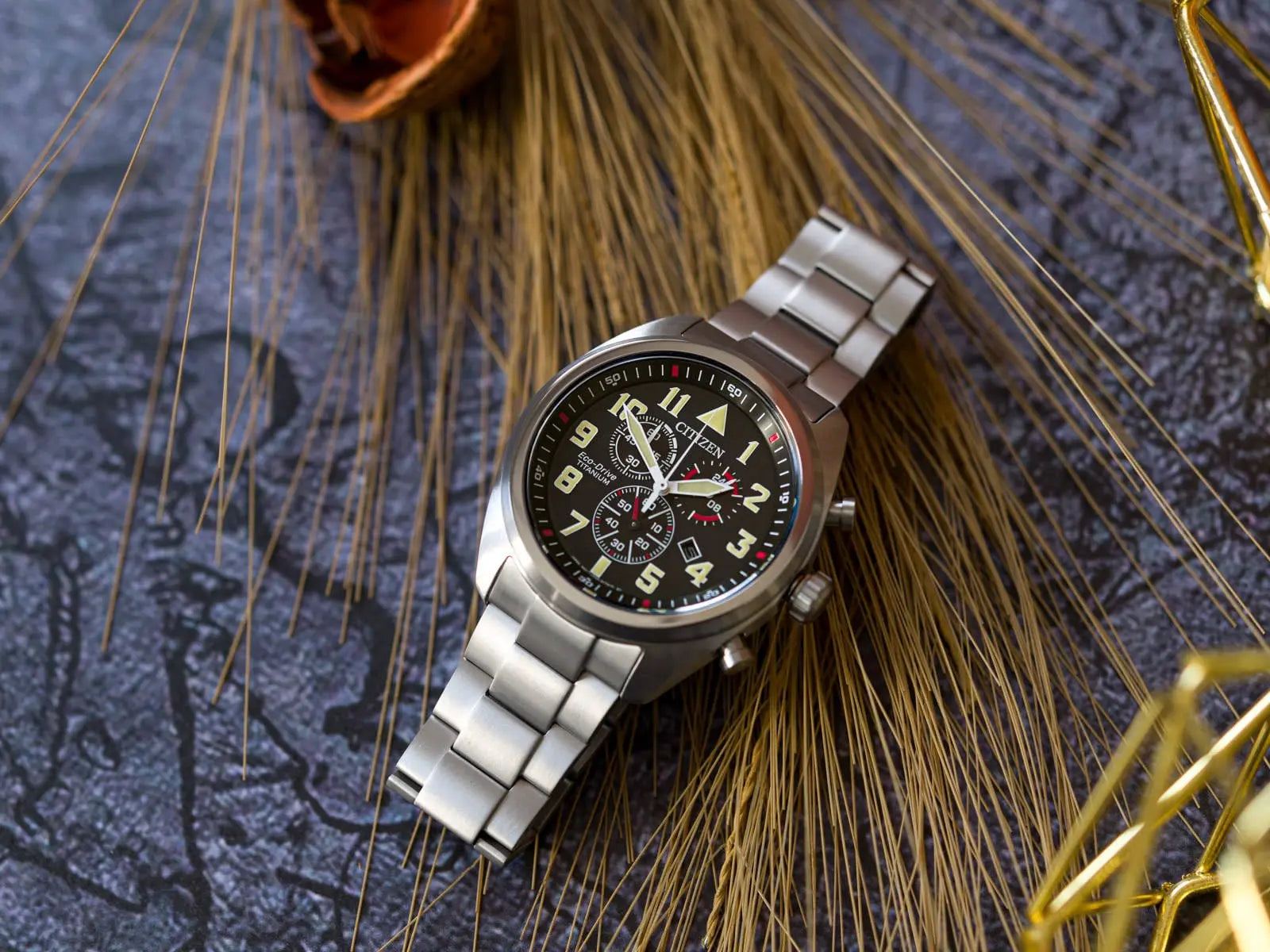 Citizen Zegarek Męski Citizen Super-Titanium Eco-Drive AT2480-81E