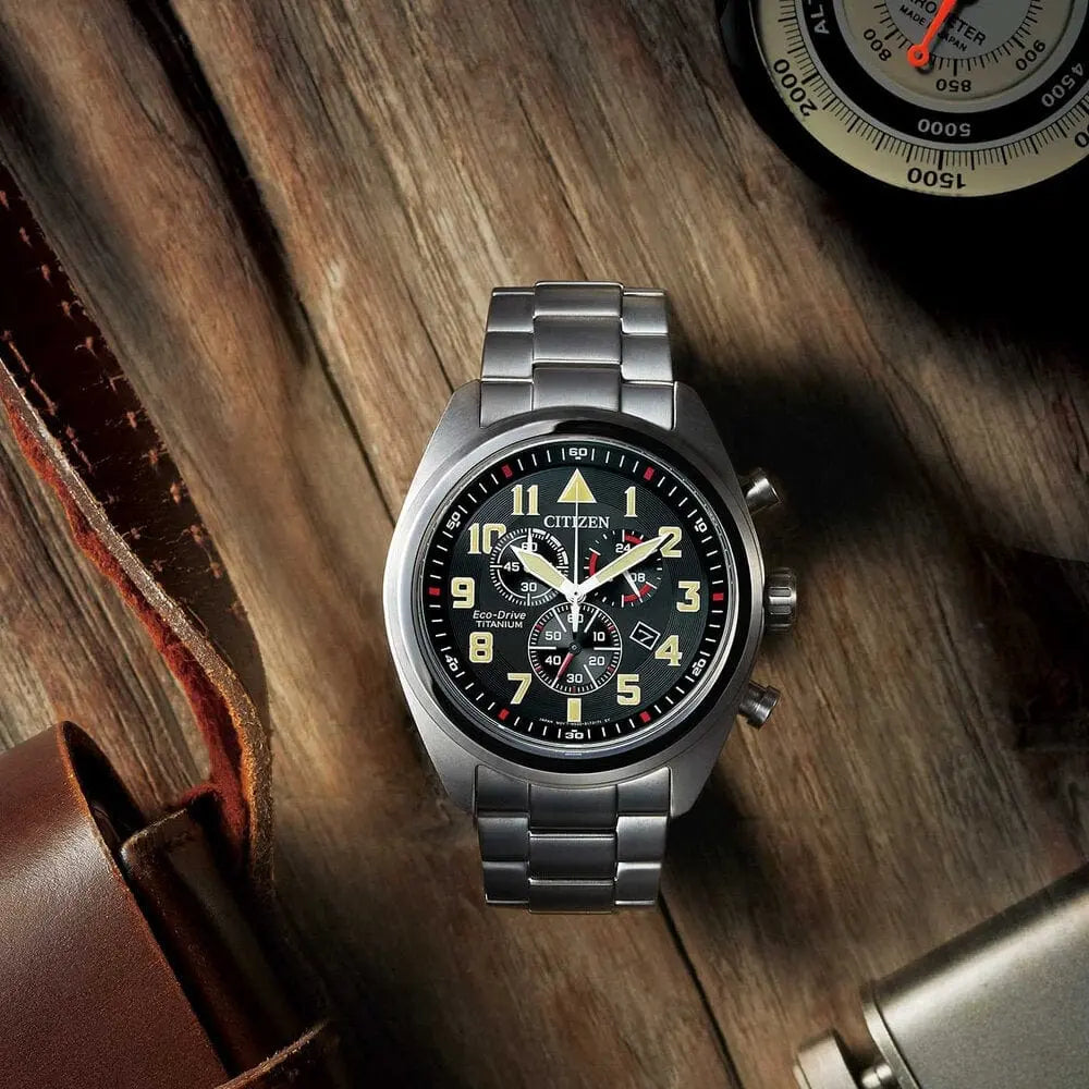 Citizen Zegarek Męski Citizen Super-Titanium Eco-Drive AT2480-81E