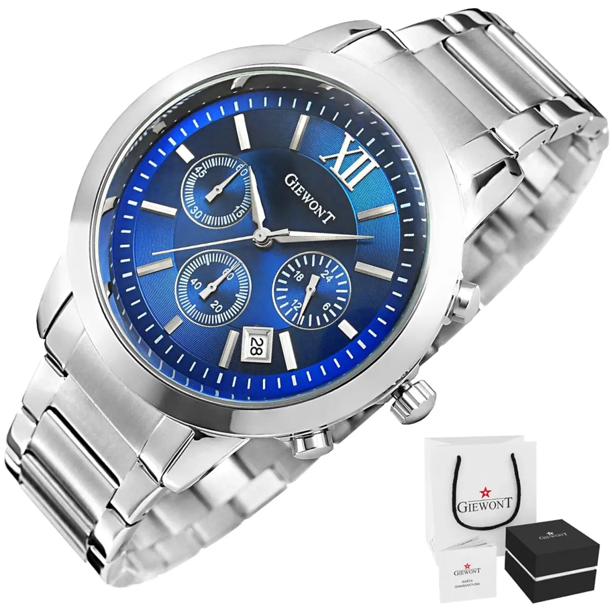 Zegarek Męski Giewont Apex Chrono GW6480-2 Chronograf Silver/blue Zegarek Męski Giewont Apex Chrono GW6480-2 Chronograf Silver/blue -  5904665272633