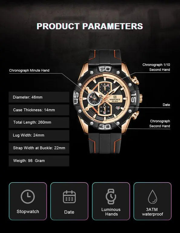 Zegarek Męski Naviforce NF8018T - Chronograf Zegarek Męski Naviforce NF8018T - Chronograf - Lorence 5903981734580