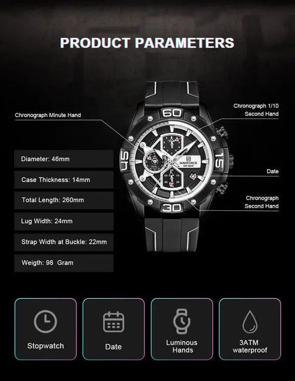 Zegarek Męski Naviforce NF8018T - Chronograf Zegarek Męski Naviforce NF8018T - Chronograf - Lorence 5903981734764