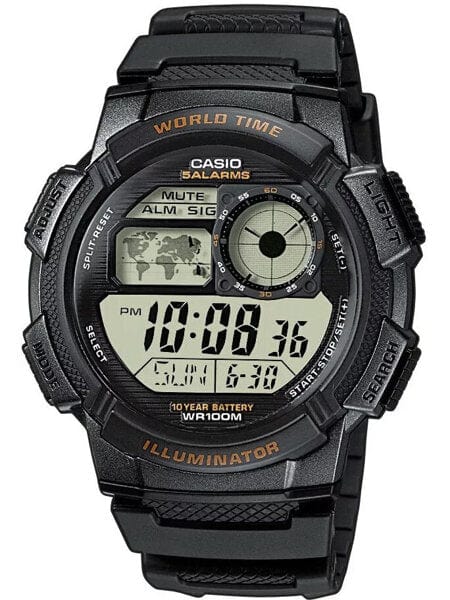 Casio ZEGAREK MĘSKI CASIO AE-1000W-1AV - WORLD TIME