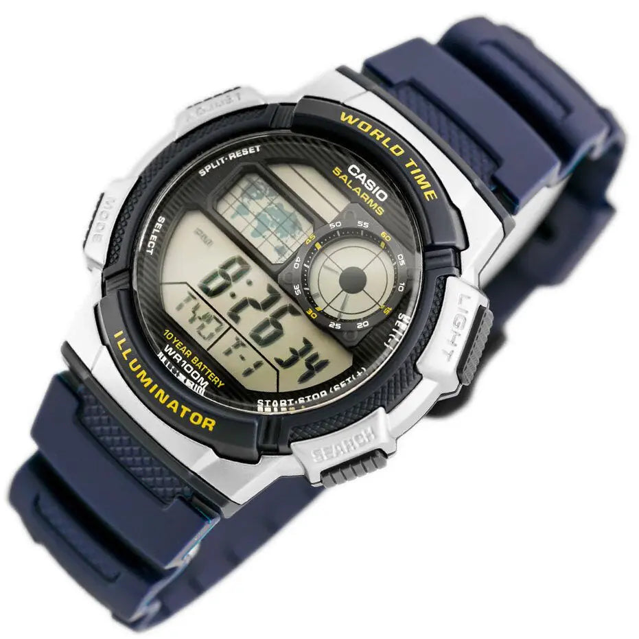 ZEGAREK MĘSKI CASIO AE-1000W 2AV (zd073e) - WORLD TIME + BOX ZEGAREK MĘSKI CASIO AE-1000W 2AV (zd073e) - WORLD TIME + BOX - Lorence 4549526112034