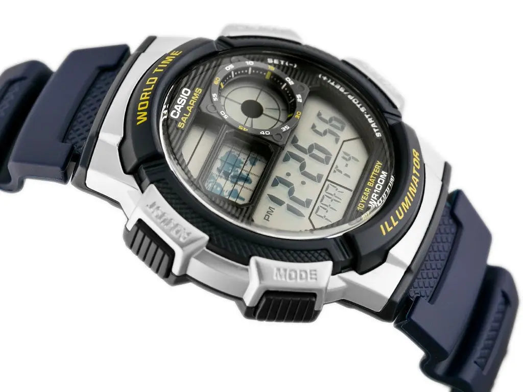 ZEGAREK MĘSKI CASIO AE-1000W 2AV (zd073e) - WORLD TIME + BOX ZEGAREK MĘSKI CASIO AE-1000W 2AV (zd073e) - WORLD TIME + BOX - Lorence 4549526112034