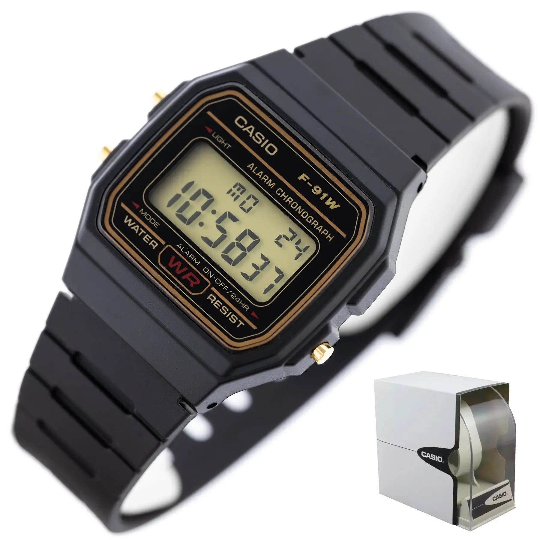 ZEGAREK MĘSKI CASIO F-91WG-9QDF + BOX ZEGAREK MĘSKI CASIO F-91WG-9QDF + BOX - Lorence 4971850565895
