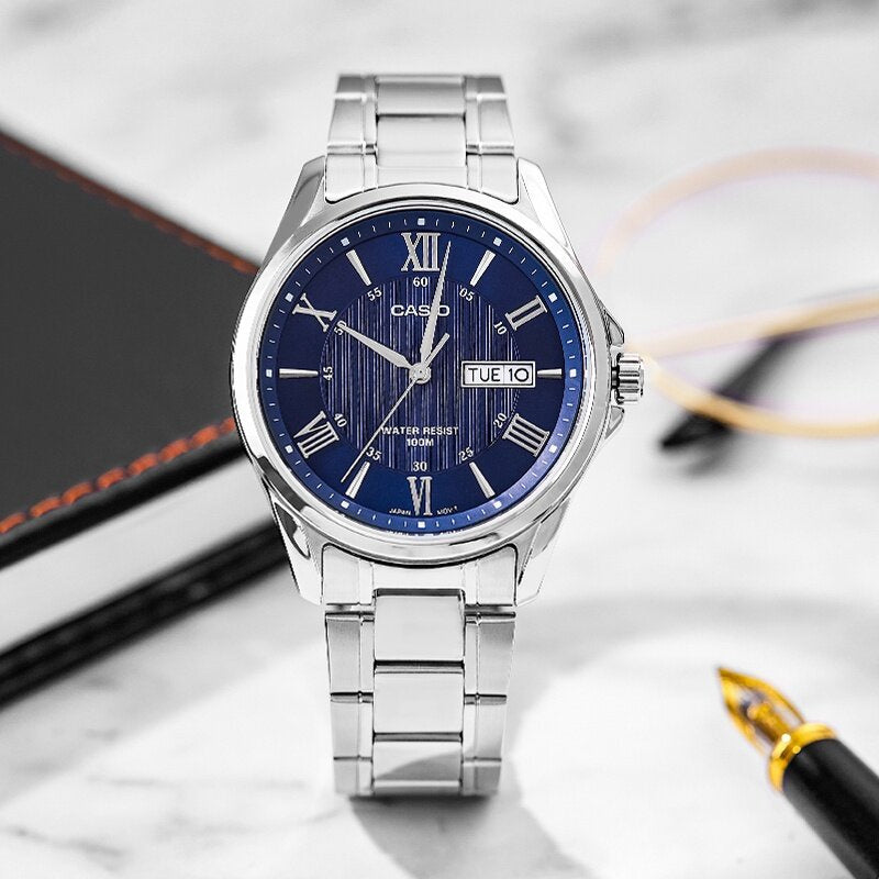 ZEGAREK MĘSKI CASIO MTP-1384D-2A + BOX ZEGAREK MĘSKI CASIO MTP-1384D-2A + BOX - Lorence 4549526190476