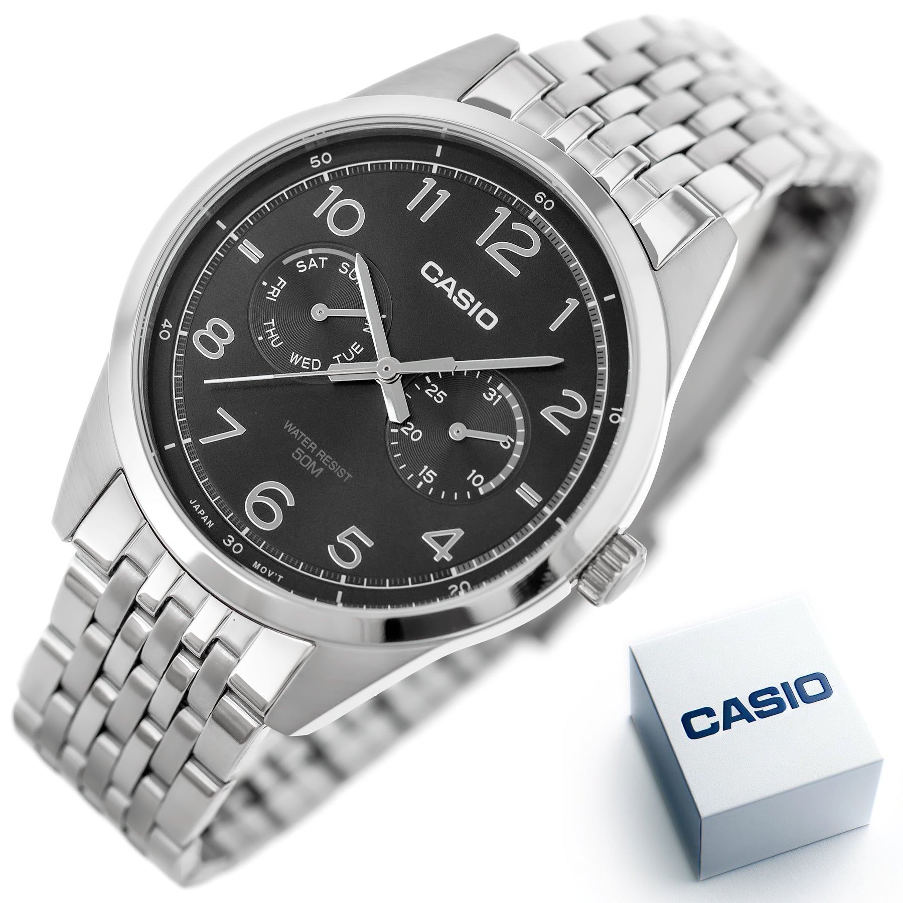 ZEGAREK MĘSKI CASIO MTP-E340D-1A (zd264a) + BOX ZEGAREK MĘSKI CASIO MTP-E340D-1A (zd264a) + BOX - Lorence 4549526381133