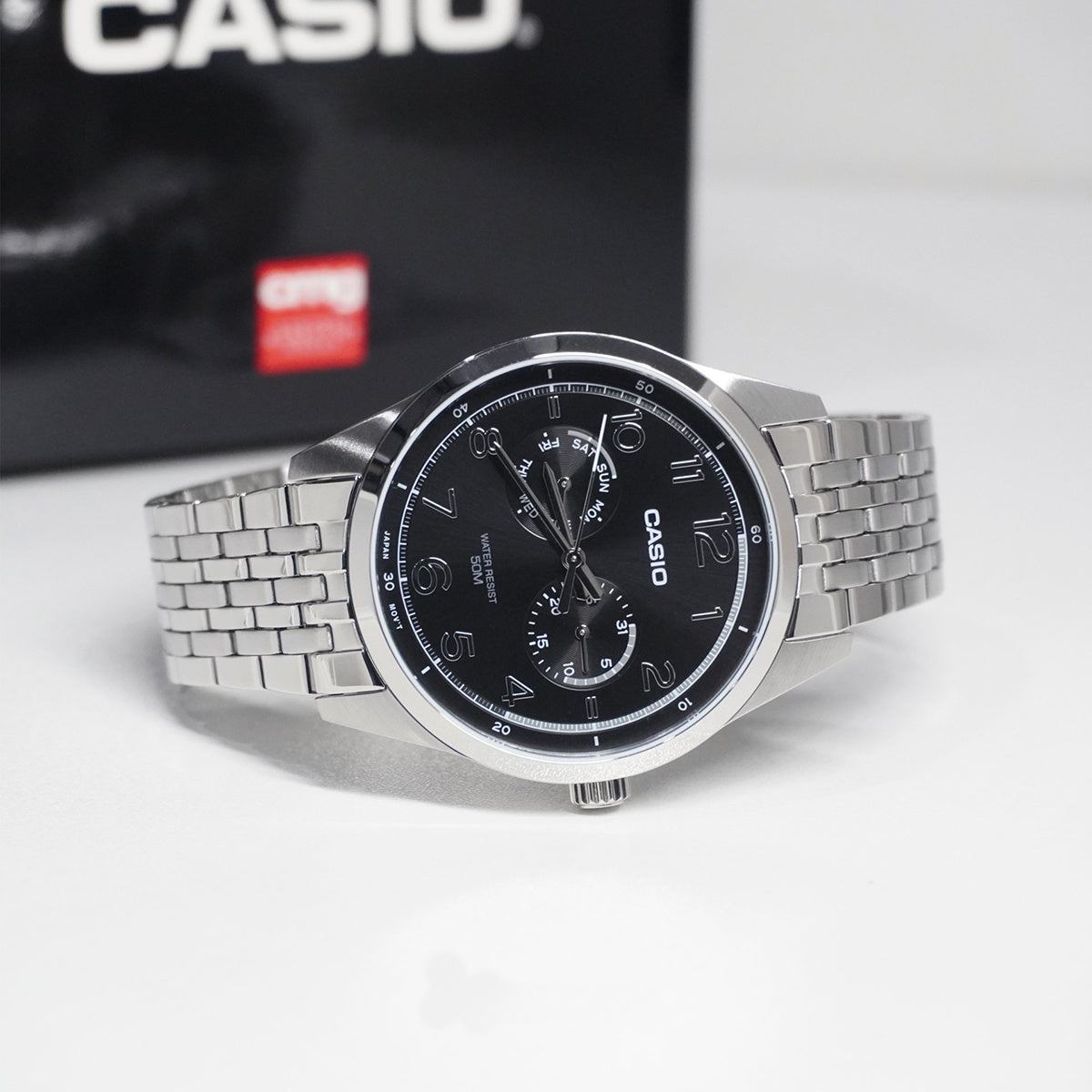 ZEGAREK MĘSKI CASIO MTP-E340D-1A (zd264a) + BOX ZEGAREK MĘSKI CASIO MTP-E340D-1A (zd264a) + BOX - Lorence 4549526381133