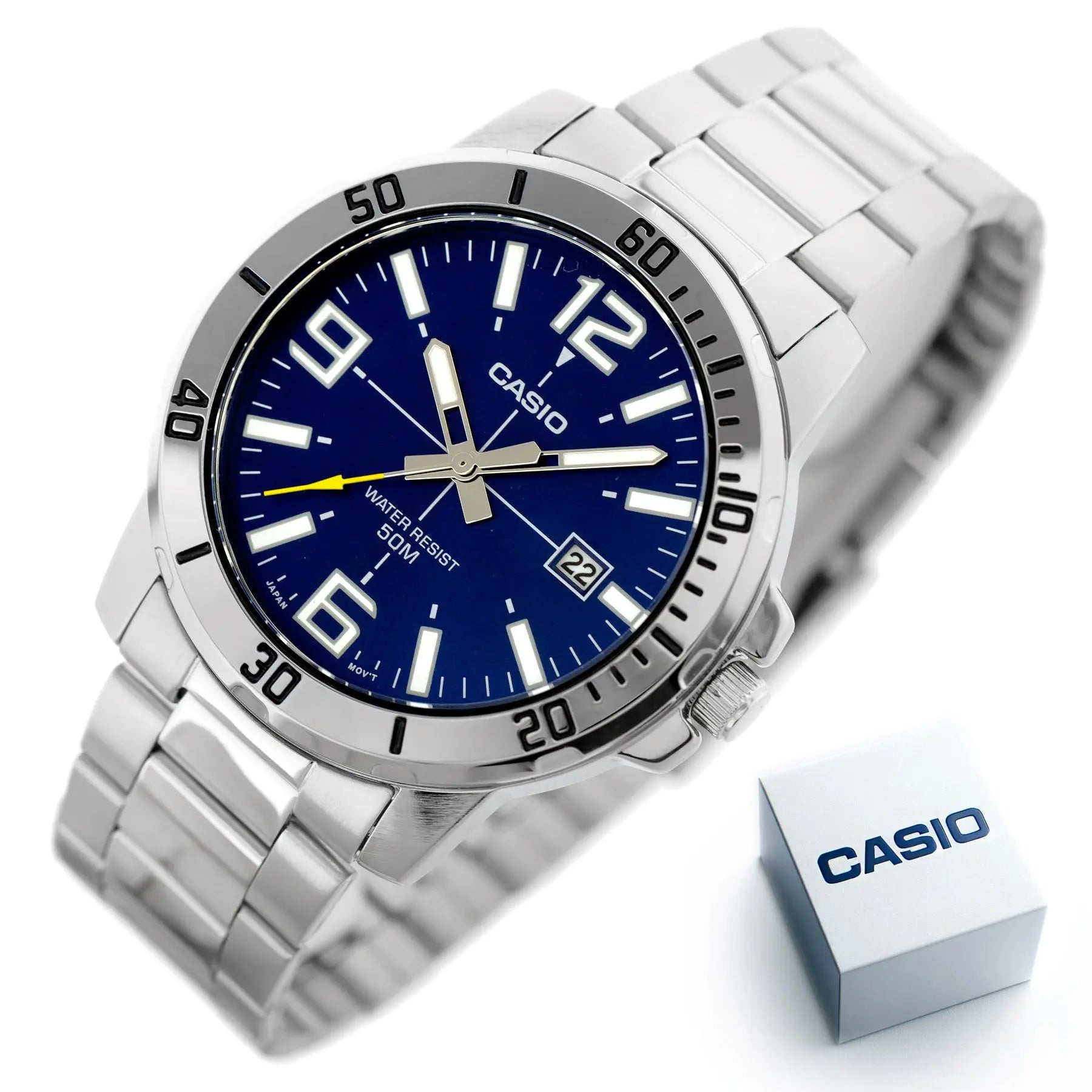 ZEGAREK MĘSKI CASIO MTP-VD01D-2B (zd175a) + BOX ZEGAREK MĘSKI CASIO MTP-VD01D-2B (zd175a) + BOX - Lorence 4549526186653