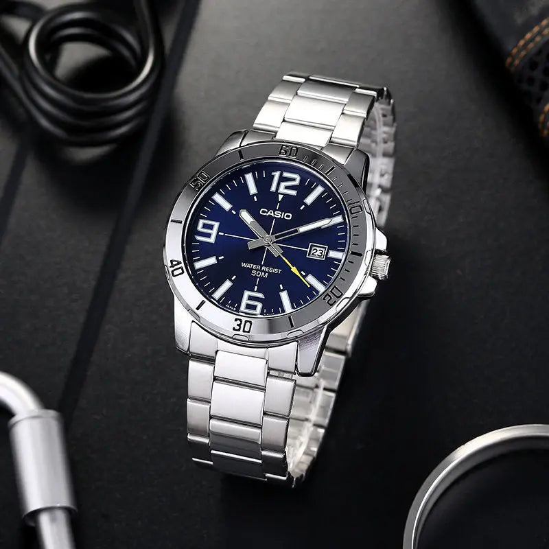 ZEGAREK MĘSKI CASIO MTP-VD01D-2B (zd175a) + BOX ZEGAREK MĘSKI CASIO MTP-VD01D-2B (zd175a) + BOX - Lorence 4549526186653
