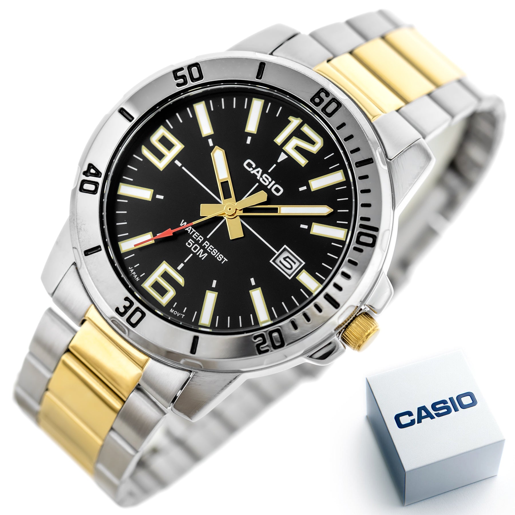 ZEGAREK MĘSKI CASIO MTP-VD01SG-1B + BOX ZEGAREK MĘSKI CASIO MTP-VD01SG-1B + BOX - Lorence 4549526247316