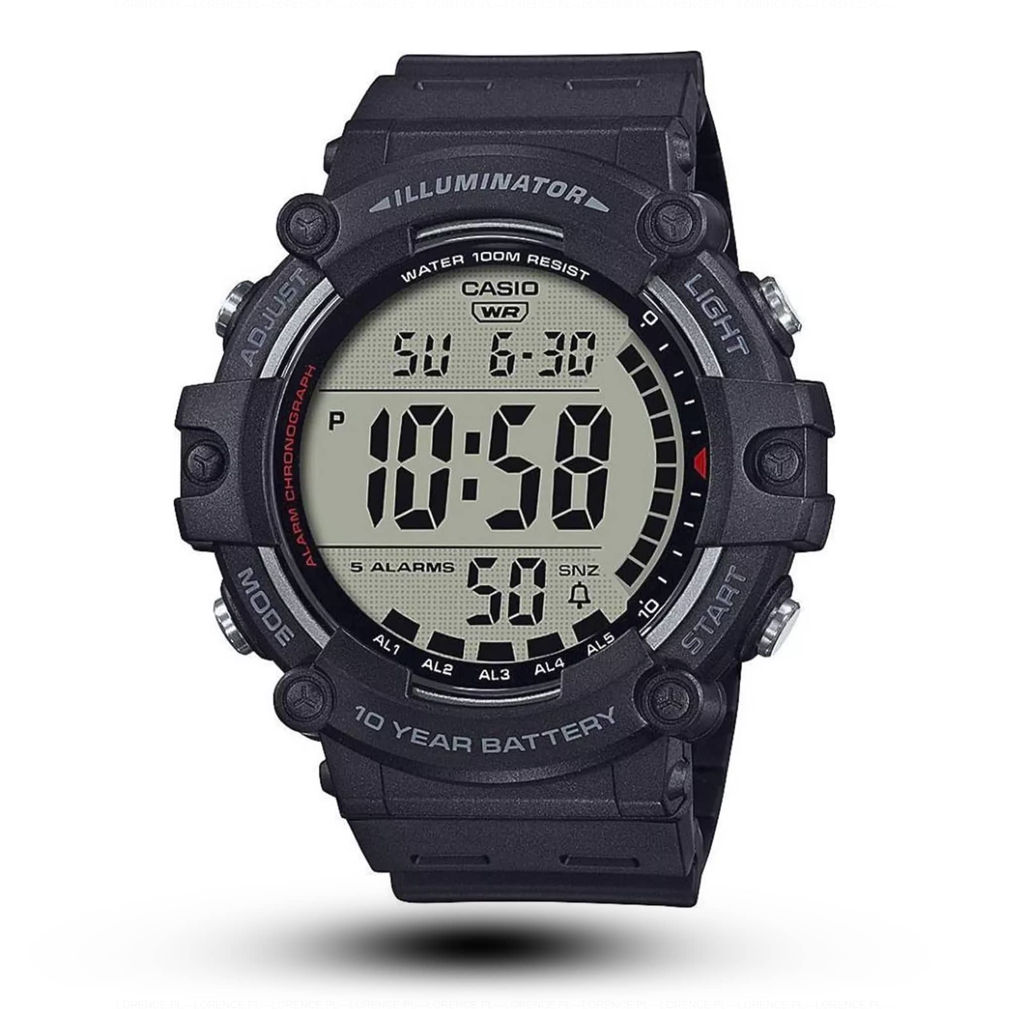 Casio ZEGAREK MĘSKI CASIO SPORT ILLUMINATOR AE-1500WH-1A