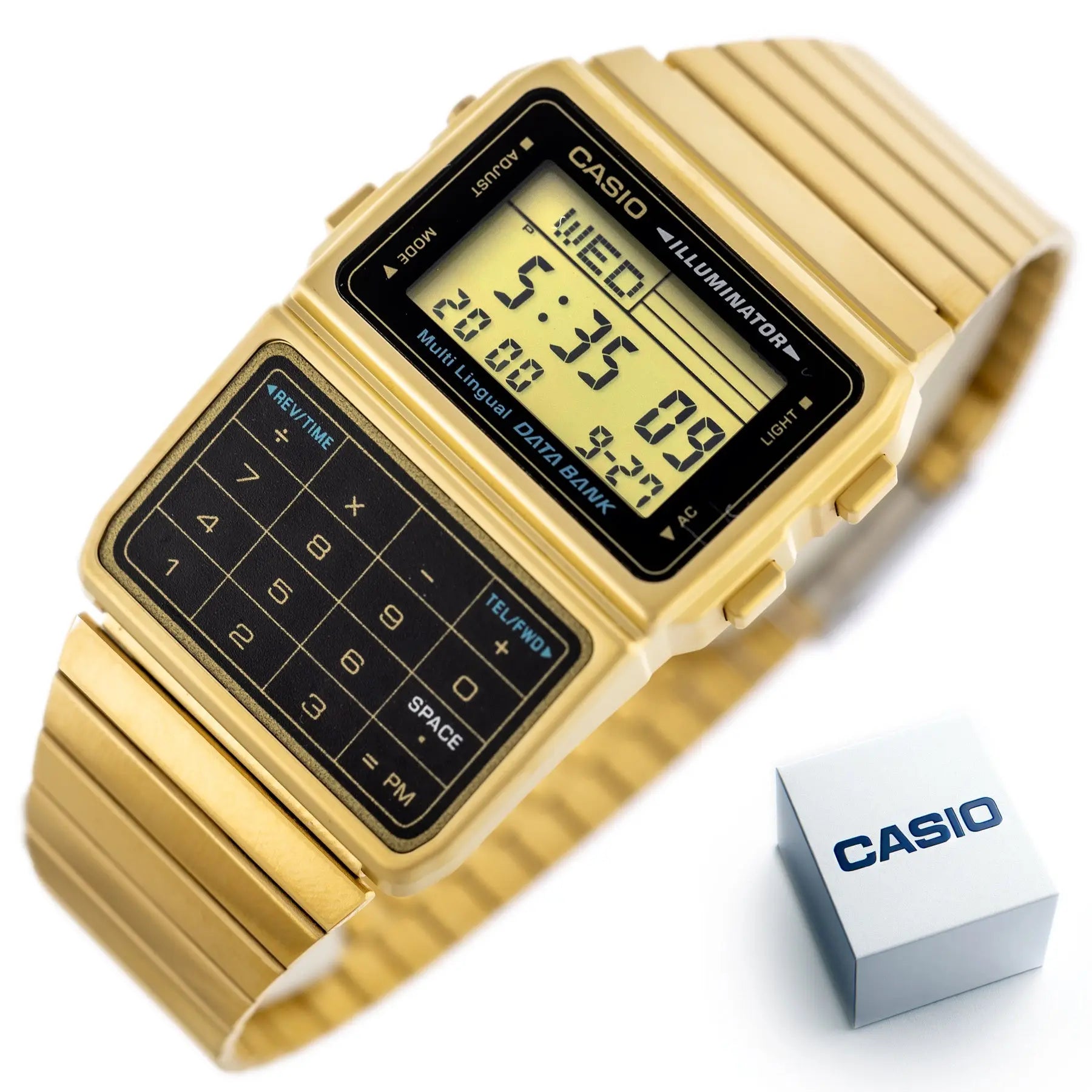 ZEGAREK MĘSKI CASIO VINTAGE DATABANK DBC-611G-1 (zd163a) + BOX ZEGAREK MĘSKI CASIO VINTAGE DATABANK DBC-611G-1 (zd163a) + BOX -  4971850946502