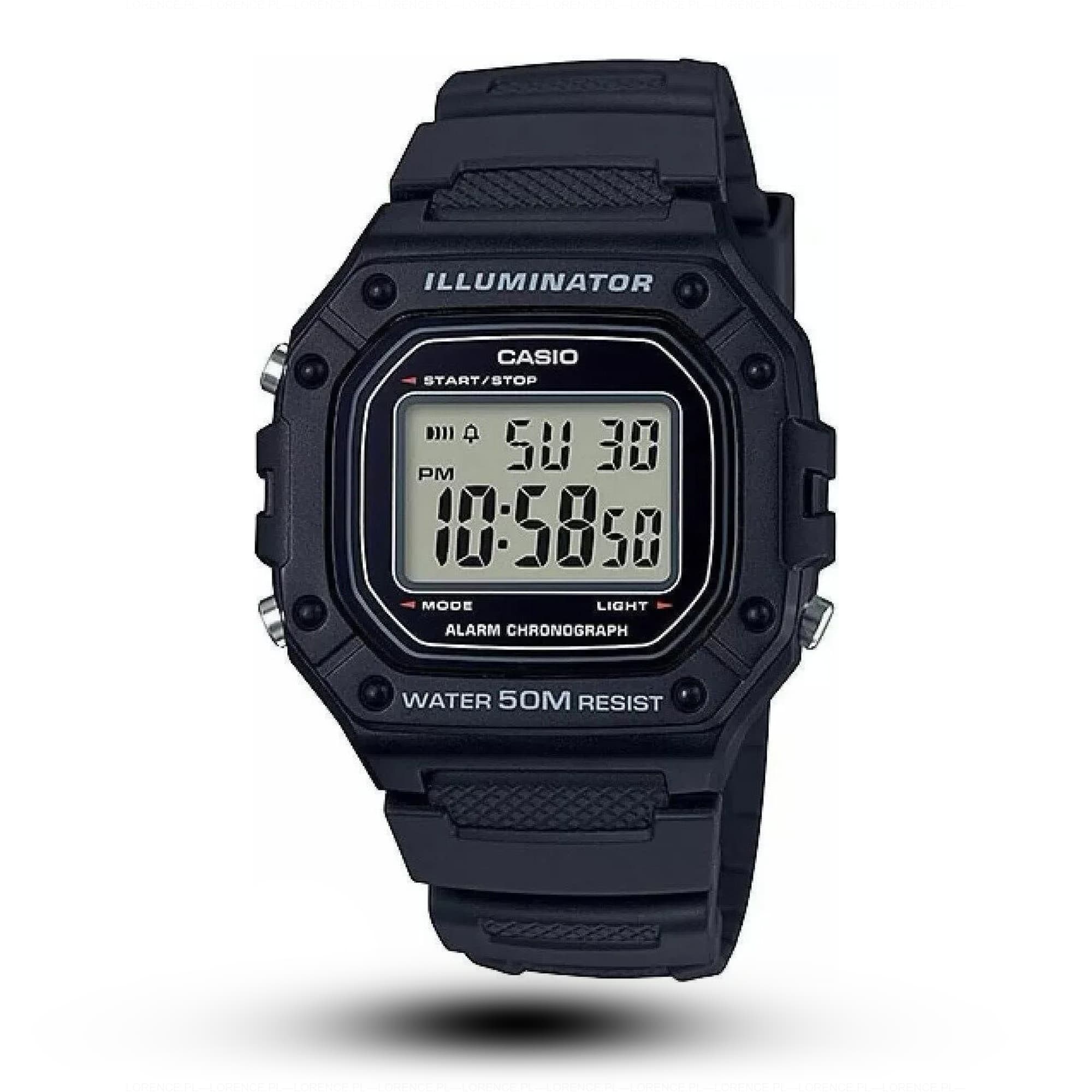 Casio ZEGAREK MĘSKI CASIO W-218H-1A