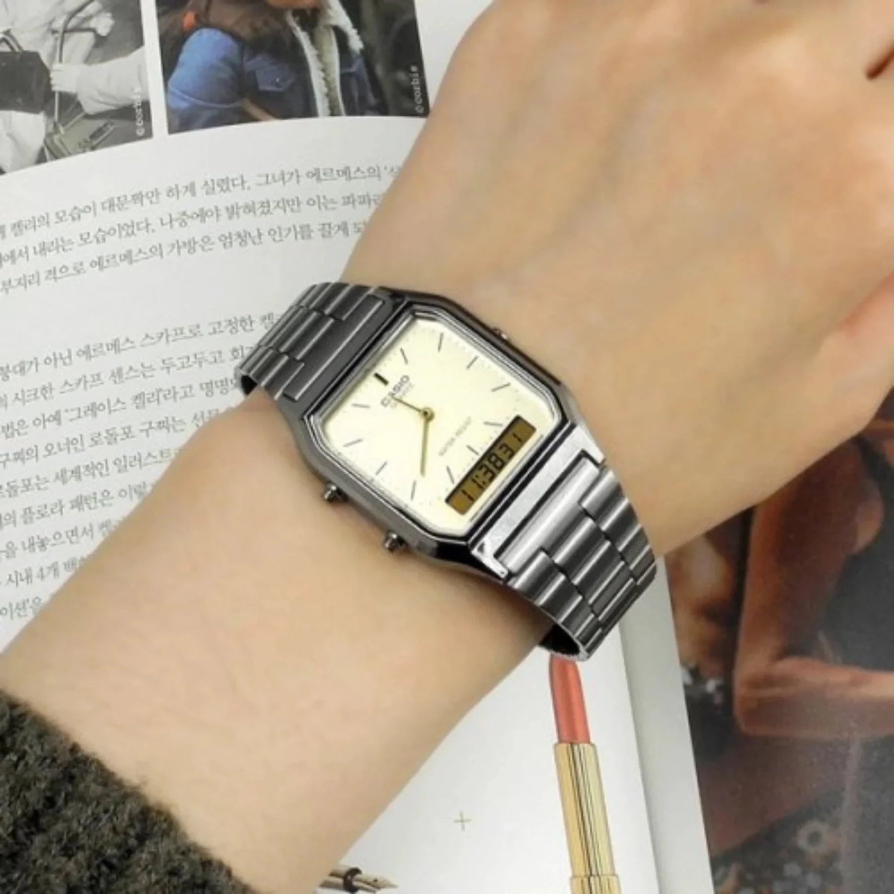 ZEGAREK UNISEX CASIO Vintage  AQ-230GG-9A + BOX ZEGAREK UNISEX CASIO Vintage  AQ-230GG-9A + BOX - Lorence 4549526241215