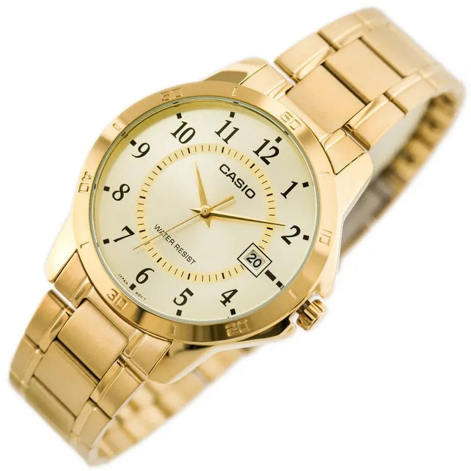 Złoty Zegarek Męski Casio MTP-V004G-9B Złoty Zegarek Męski Casio MTP-V004G-9B - Lorence 4971850056867