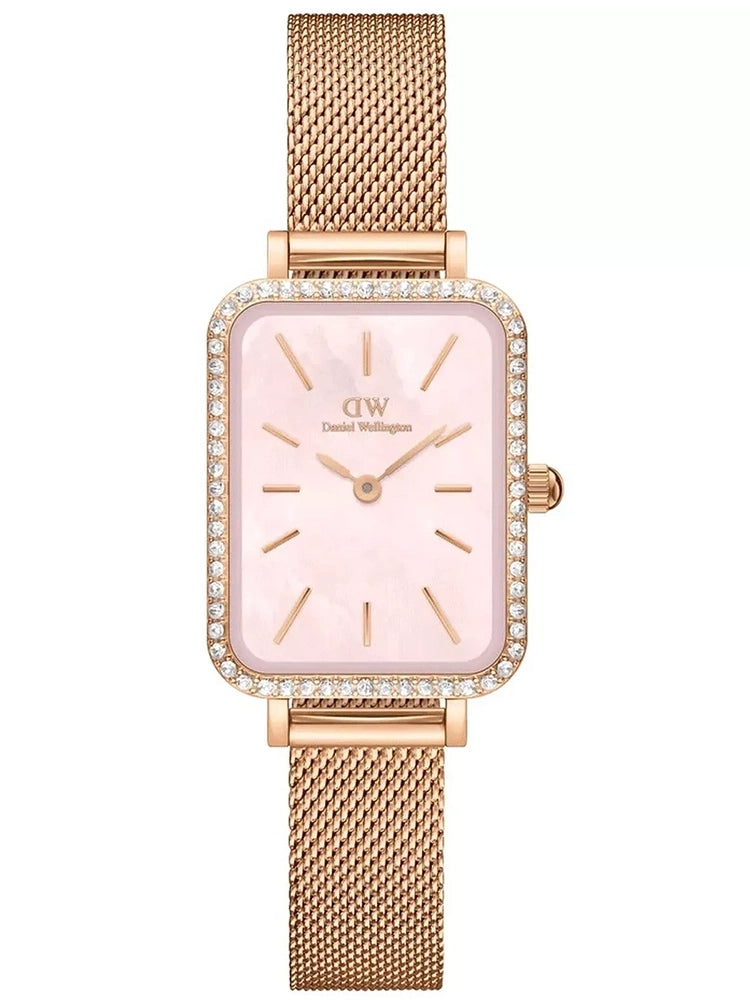 ZEGAREK DAMSKI DANIEL WELLINGTON Quadro Lumine Bezel Melrose Pink DW00100669 + BOX (zw519j) ZEGAREK DAMSKI DANIEL WELLINGTON Quadro Lumine Bezel Melrose Pink  7315030053593